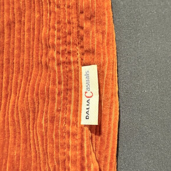 Dalia Casuals Women's Heavy Corduroy Shirt Medium Rust 100% Cotton Long Sleeve - Picture 5 of 8